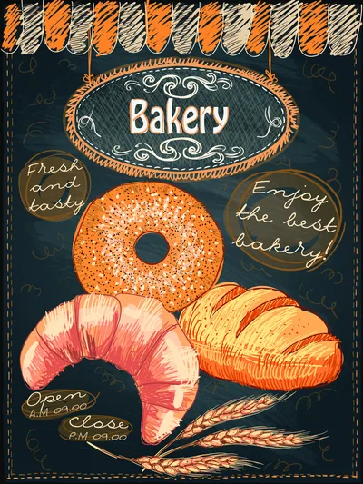 Постер «Иллюстрация выпечка "Bakery»