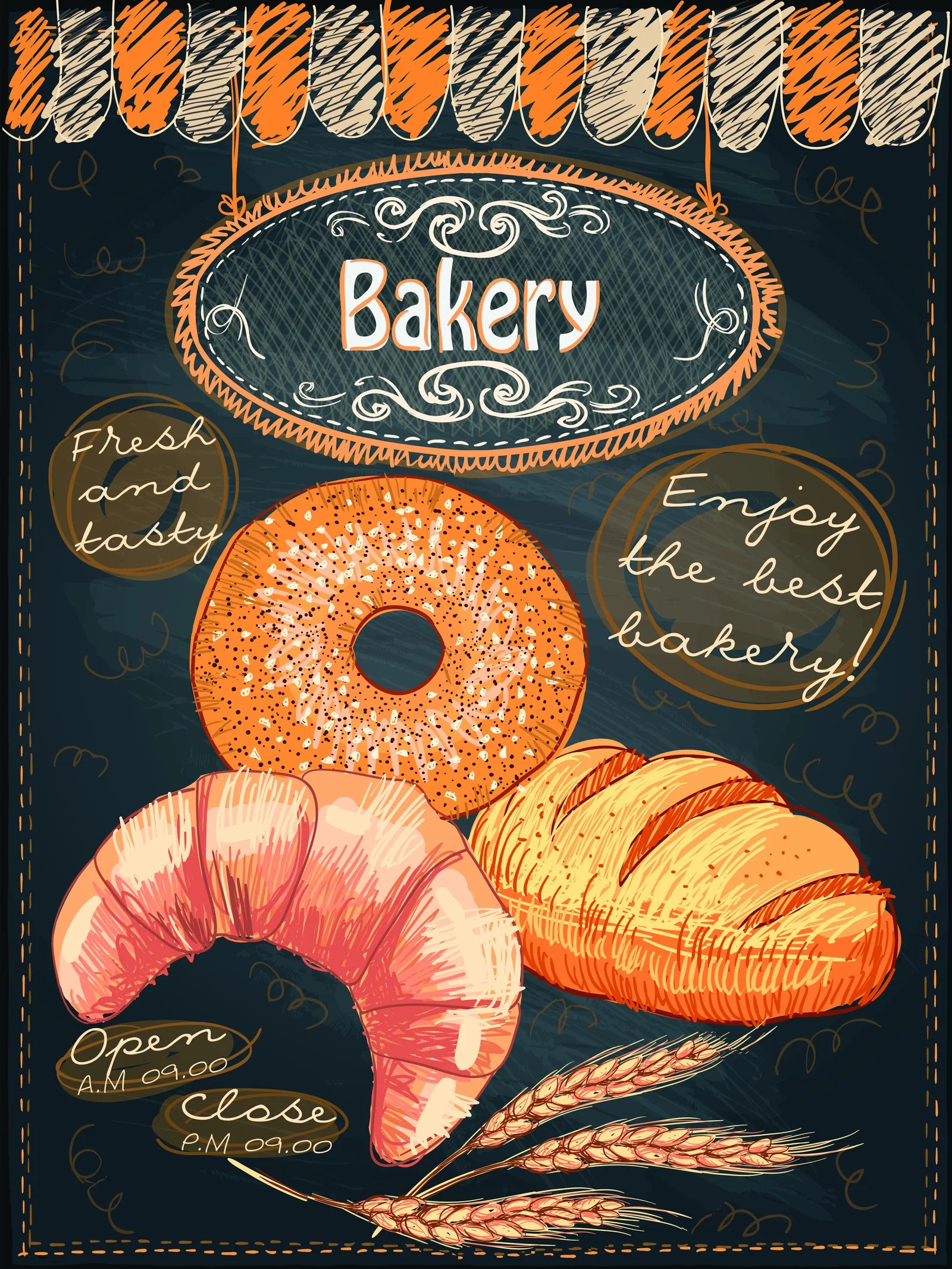 Постер «Иллюстрация выпечка "Bakery»