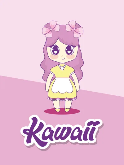 Постер «Аниме девочка каваи (Kawaii)»