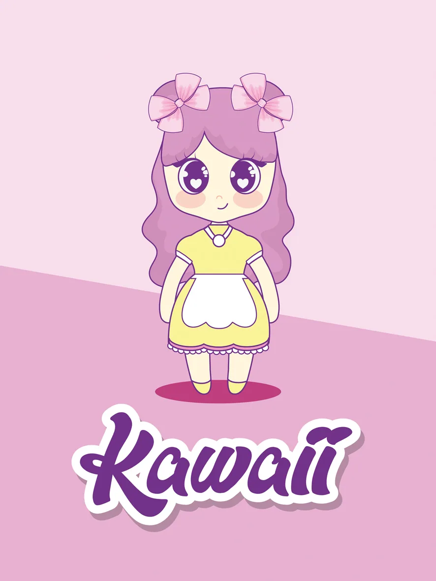 Постер «Аниме девочка каваи (Kawaii)»