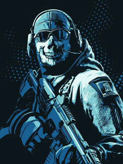 Постер «Игра Call Of Duty (COD) спецназ Ghost арт»