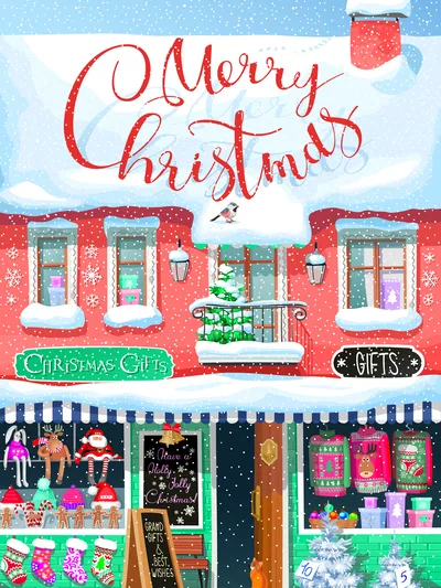 Постер «Merry Christmas Рождественская лавка»