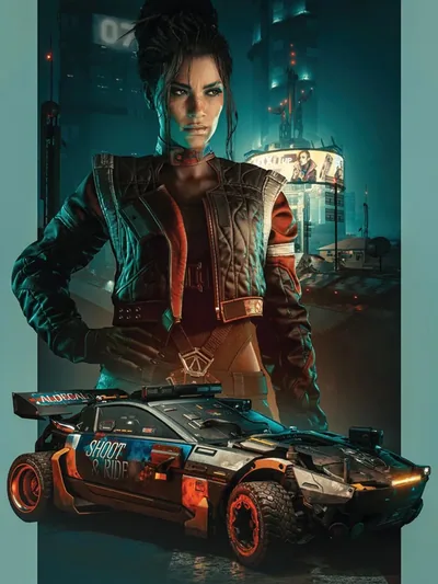 Постер «Игра Cyberpunk 2077 - Панам Палмер (Panam Palmer)»