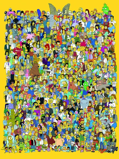 Постер «Мультсериал "Симпсоны" все персонажи (The Simpsons)»