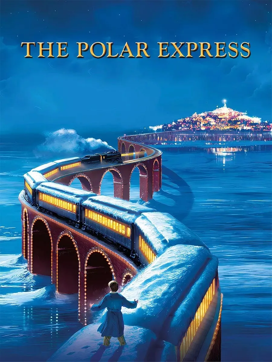 Постер «Мультфильм "Полярный Экспресс" (Polar Express) на крыше поезда»