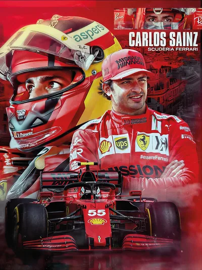 Постер «Формула 1 - Карлос Сайнс (F1 Ferrari)»