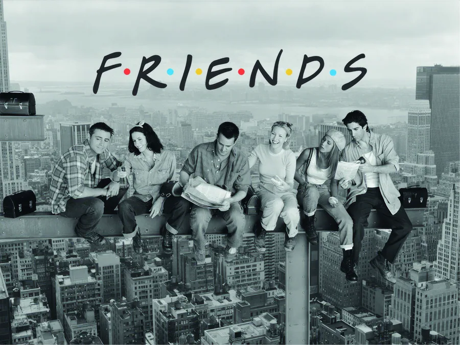 Постер «Сериал Друзья (Friends) ЧБ стройка»