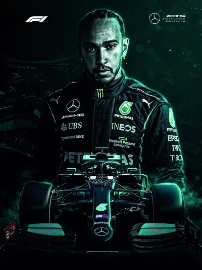 Постер «Автоспорт - Формула 1 - Льюис Хамильтон Mercedes-AMG»
