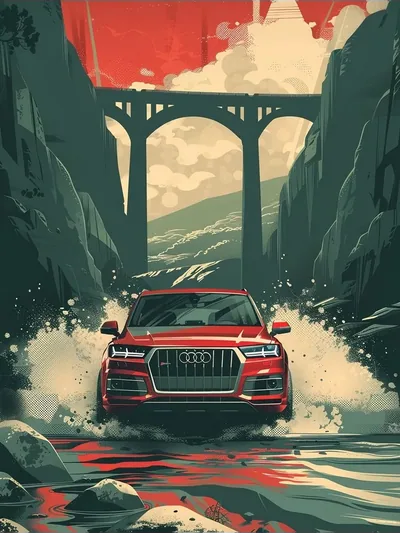 Постер «Авто - Audi Q7 рисунок»