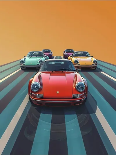 Постер «Авто - Porsche 911 ретро»