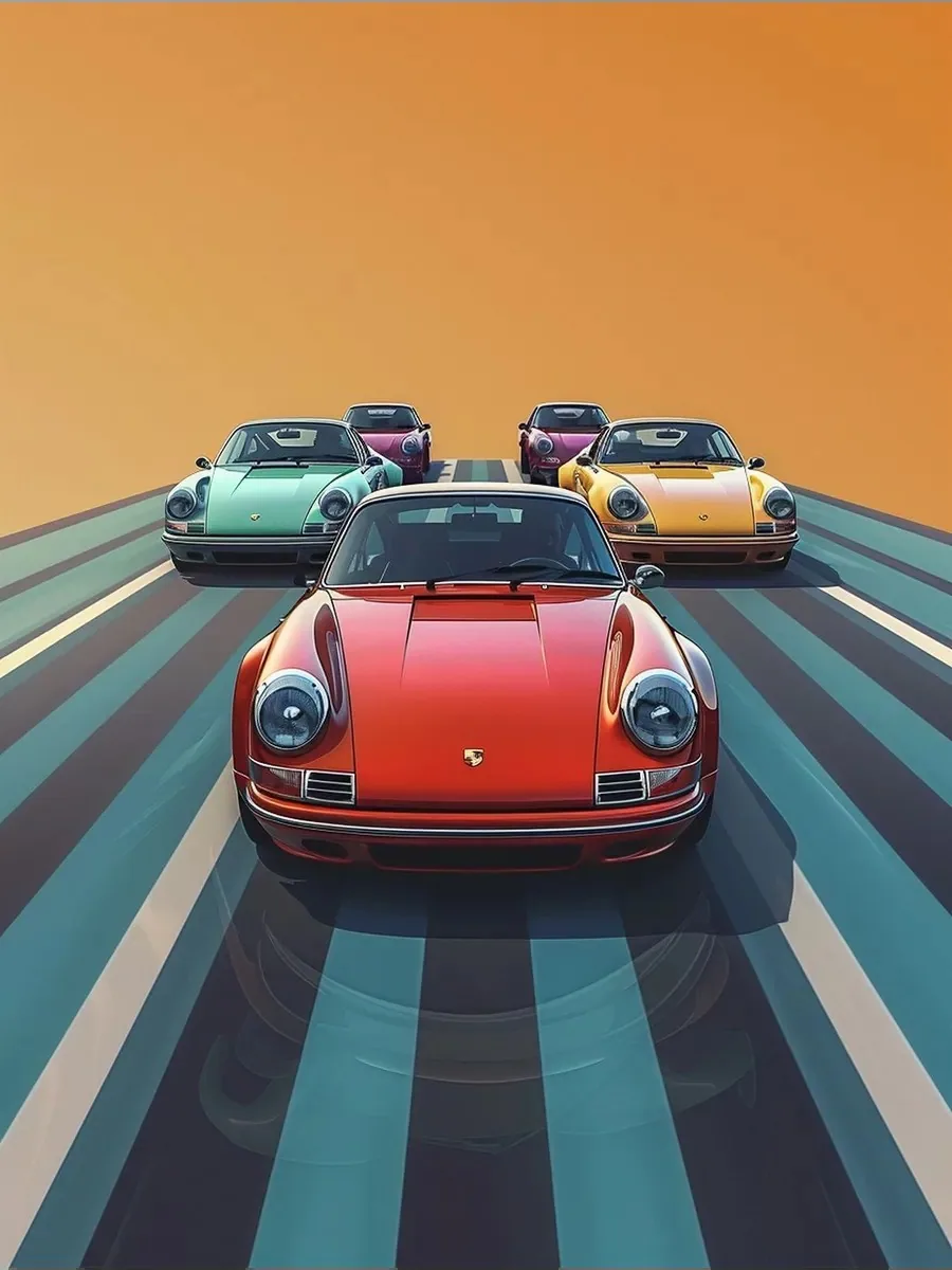 Постер «Авто - Porsche 911 ретро»