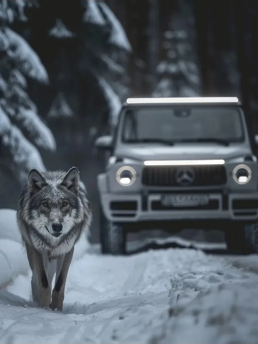 Постер «Авто - Mercedes-Benz G-Klasse волк»