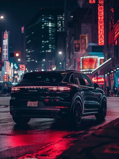 Постер «Авто - Porsche Cayenne город»