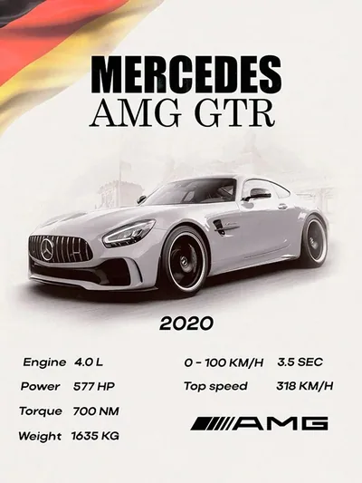 Постер «Авто Mercedes AMG GTR»