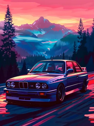 Постер «Авто BMW M3 E30»
